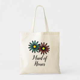Ere-juffrouw Turquoise Koraal Bloemen Tote Bag