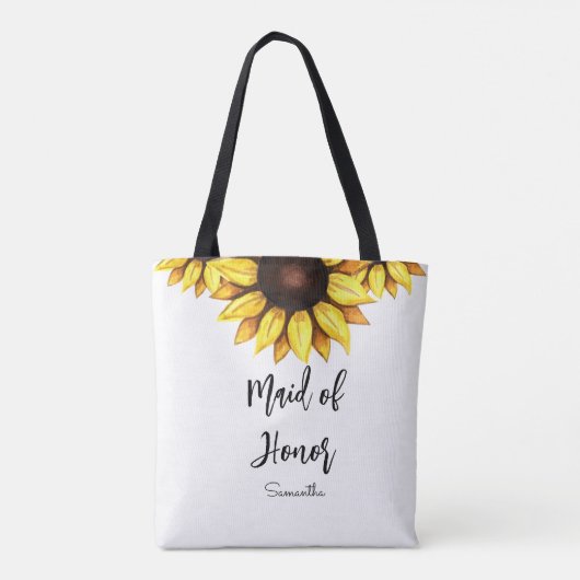 Ere-juffrouw zonnebloem bruiloft    tote bag (Achterkant)