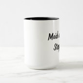 Ere-juffrouw Zwarte Elegante Script Bruiloftsmok Mok (Midden)