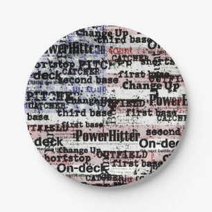 Ere van honkbal Vervagende Grunge Amerikaanse Vl Papieren Bordje