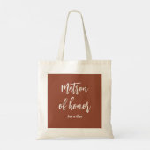 Ere-vrouw van eer Terracotta bruine boodschappenta Tote Bag (Achterkant)