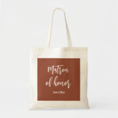 Ere-vrouw van eer Terracotta bruine boodschappenta Tote Bag (Voorkant)