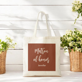 Ere-vrouw van eer Terracotta bruine boodschappenta Tote Bag
