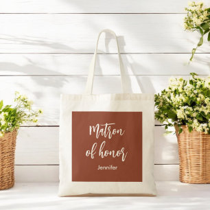 Ere-vrouw van eer Terracotta bruine boodschappenta Tote Bag