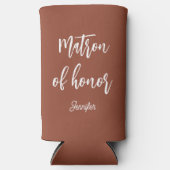 Erebeervrouw Terracotta Bruin Bruiloft Seltzer Blikjeskoeler (Voorkant)