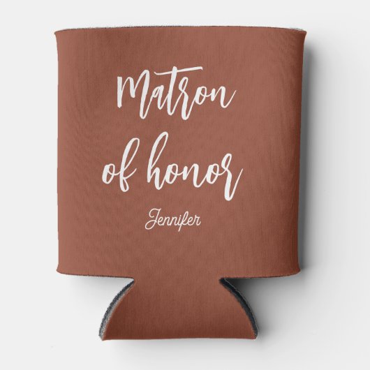 Erebeervrouwe Brown White Bruiloft Blikjeskoeler (Voorkant)