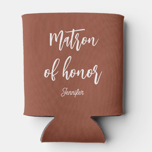 Erebewoonster bruin witte bruiloft blikjeskoeler (Achterkant)