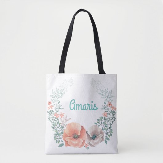 Erebruid bloemenkrans boodschappentas tote bag (Voorkant)