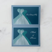 Erebruid Dank Je - TEAL BLUE Jurken Bedankkaart (Binnen)