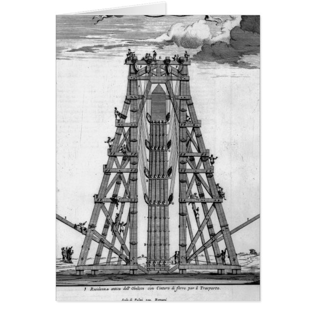 Erectie van de oude Egyptische Obelisk (Voorkant)