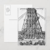 Erectie van de oude Egyptische Obelisk Briefkaart (Voorkant / Achterkant)