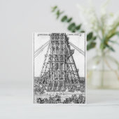 Erectie van de oude Egyptische Obelisk Briefkaart (Staand voorkant)