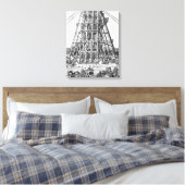 Erectie van de oude Egyptische Obelisk Canvas Afdruk (Insitu (Slaapkamer))