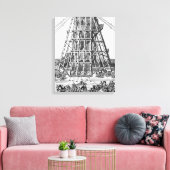 Erectie van de oude Egyptische Obelisk Canvas Afdruk (Insitu (Woonkamer))