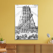 Erectie van de oude Egyptische Obelisk Canvas Afdruk (Insitu (Woonkamer))