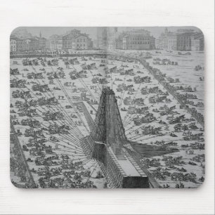 Erectie van de oude Egyptische Obelisk Muismat