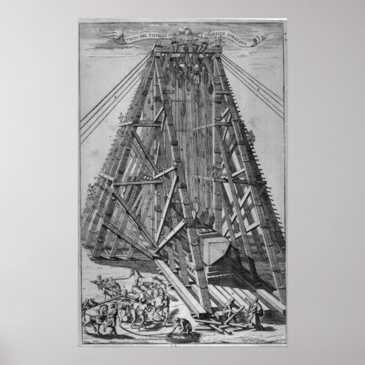 Erectie van de oude Egyptische Obelisk Poster (Voorkant)