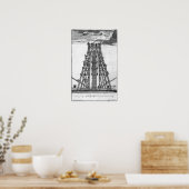 Erectie van de oude Egyptische Obelisk Poster (Keuken)