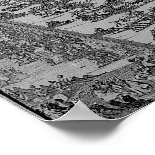 Erectie van de oude Egyptische Obelisk Poster (Hoek)