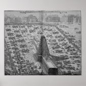 Erectie van de oude Egyptische Obelisk Poster (Voorkant)