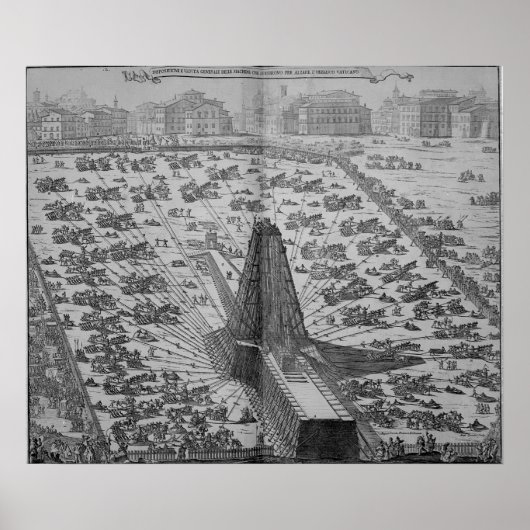 Erectie van de oude Egyptische Obelisk Poster (Voorkant)