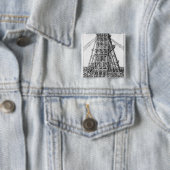 Erectie van de oude Egyptische Obelisk Vierkante Button 5,1 Cm (In situ)