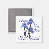 Eredienster/ Blauwe Iris Magneet (Voorkant / Achterkant)
