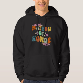 Eregetrouwde Dames Eervol Retro Groovy Bruidsmeisj Hoodie