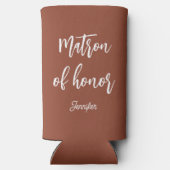 Eregetuige Terracotta Bruin Huwelijk Seltzer Blikjeskoeler (Achterkant)