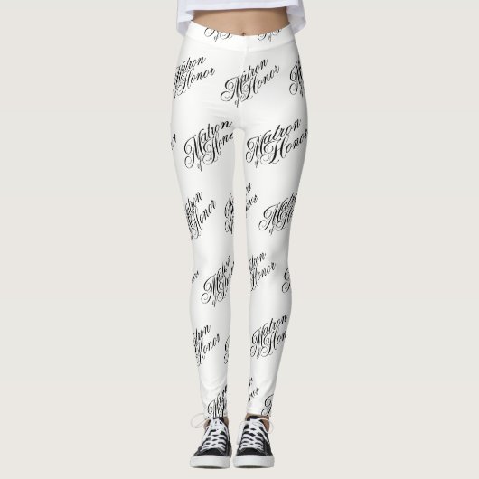Ereheer Leggings - Zwart op Wit (Voorkant)