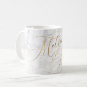 Ereheer/Marmer+Faux Gold Romantisch Script Koffiemok (Voorkant links)