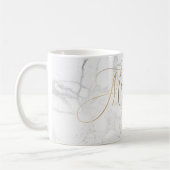 Ereheer/Marmer+Faux Gold Romantisch Script Koffiemok (Links)