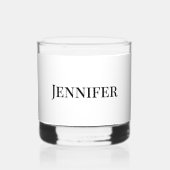 Ereheer Zwart Modern Elegant Gepersonaliseerd Whisky Glas (Achterkant)