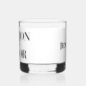 Ereheer Zwart Modern Elegant Gepersonaliseerd Whisky Glas (Links)
