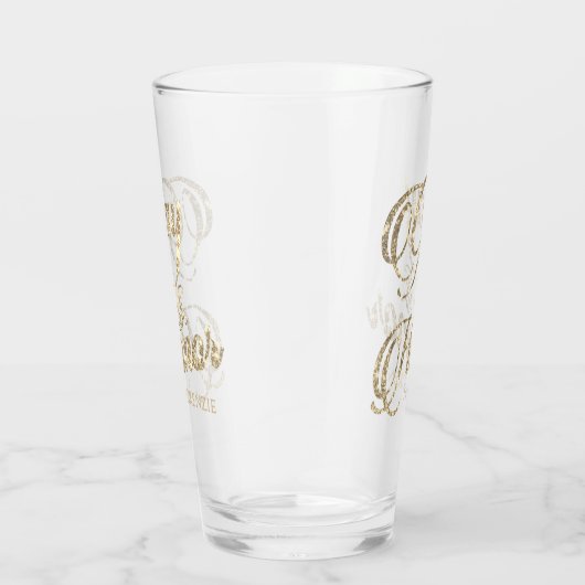 eremedaille | Gouden Bruids Partij Custom Keepsake Glas (Rechts)