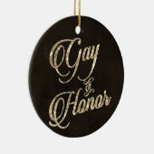 eremedaille | Gouden Bruids Partij Custom Keepsake Keramisch Ornament (Rechts)