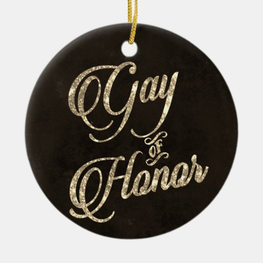 eremedaille | Gouden Bruids Partij Custom Keepsake Keramisch Ornament (Voorkant)