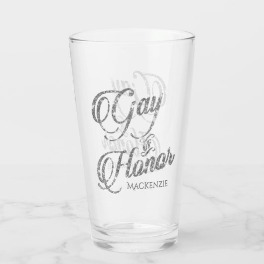 eremedaille | Silver Bridal Party Custom Keepsake Glas (Achterkant)