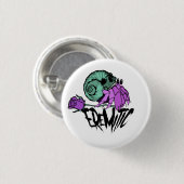 Eremitische krab & schedel ronde button 3,2 cm (Voorkant /achterkant)