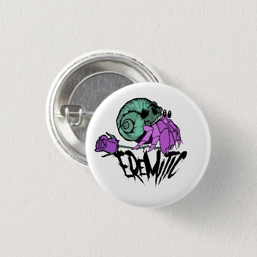 Eremitische krab & schedel ronde button 3,2 cm (Voorkant /achterkant)