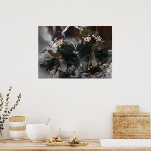 Eren en Levi Poster (Keuken)