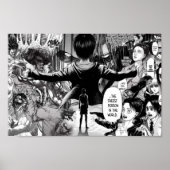 Eren Jaeger manga collage Poster (Voorkant)