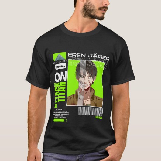 Eren Jeager in Titan vorm sticker classic T-shirt (Voorkant)