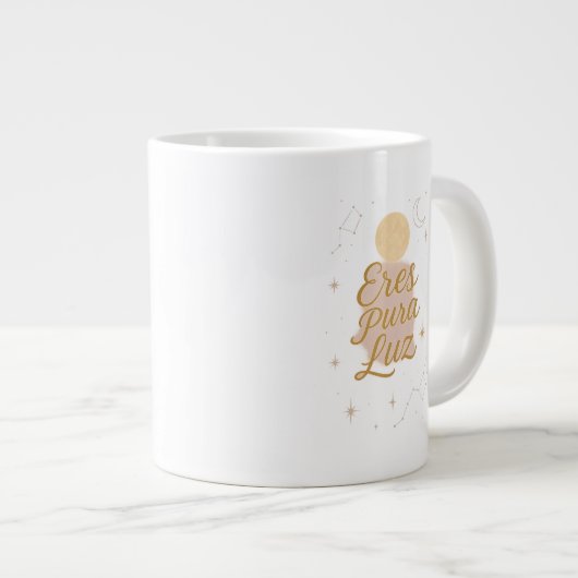 Eres Pura Luz ✨ | Celestial Gold & Lavender Design Grote Koffiekop (Voorkant rechts)
