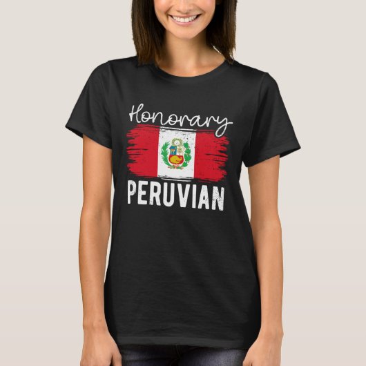 Eresaal Peruaans Grappig Peru Vlag Hispanic Erfgoe T-shirt (Voorkant)