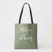 Ereskleed Sage Groene Trouwtas Tote Bag (Voorkant)