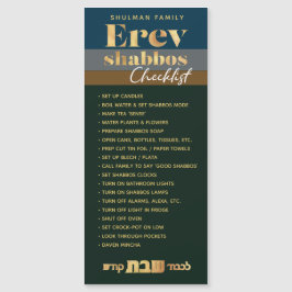 Erev Shabbos Checklist Magnetic Reminder