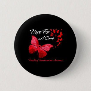 Erfelijke hemochromatose bewustzijn vlinder rood ronde button 5,7 cm