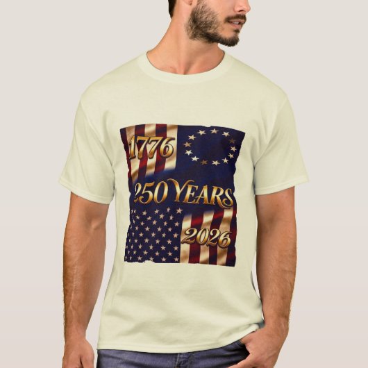 Erfenis 250 Jaar Vlag Viering T-shirt (Voorkant)