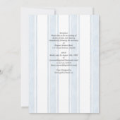 Erfenis Blauw Aquarel Streep Kust Bruiloft Kaart (Achterkant)